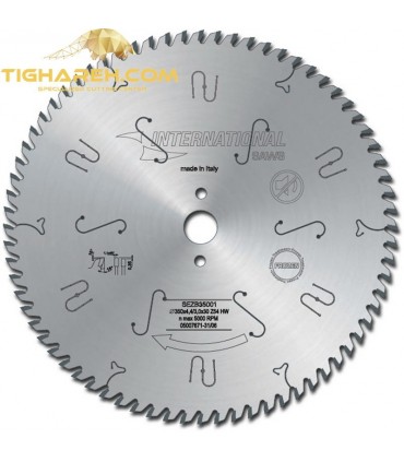 تیغ اره دیسکی الماسه پانل بر بی صدا INTERNATIONAL 400×30×4.4-Z60