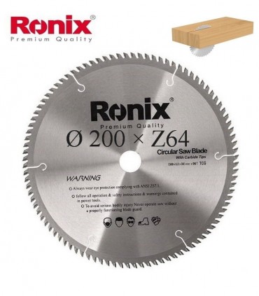تیغ اره دیسکی الماسه چوب بر  Ronix 200×30×Z64