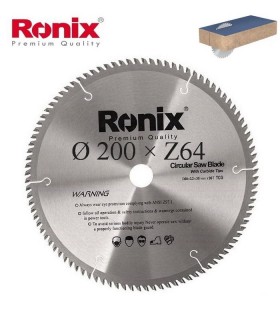 تیغ اره دیسکی الماسه MDF بر Ronix 200×30×Z64