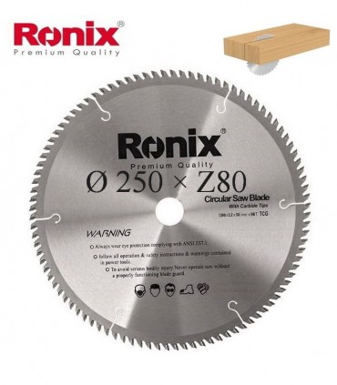 تیغ اره دیسکی الماسه چوب بر  Ronix 250×30×Z80