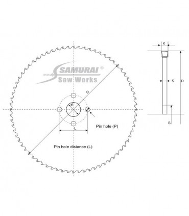 تیغ اره دیسکی الماسه برش استیل - Samurai SR-7SUS Ø285