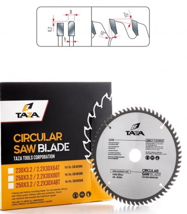 تیغ اره MDF بر TAZA 230×30×Z64