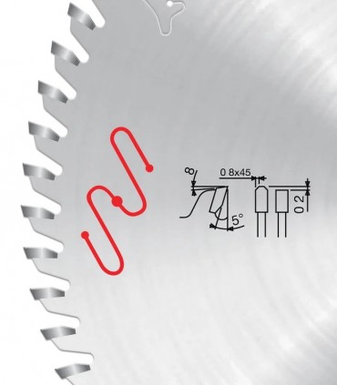 تیغ اره دیسکی الماسه MDF بر freud 180×30×2.5-Z54