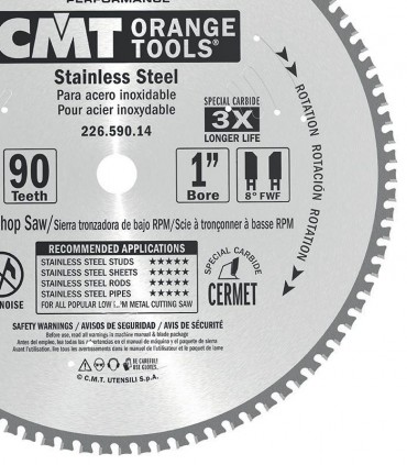 تیغ اره دیسکی الماسه گالوانیزه CMT 355×30×2.2-Z90