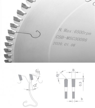 تیغ اره دیسکی ام دی اف بر قطر 300 دندانه 96 سوپریور - TAZA