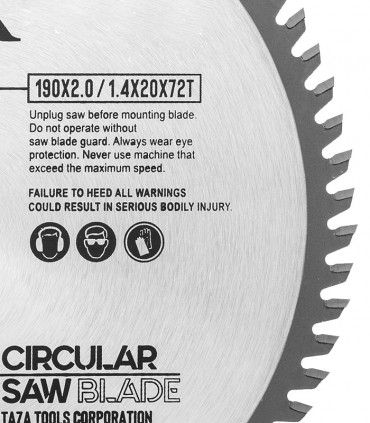 تیغ اره دیسکی چوب بر قطر 190 دندانه 72 تازا