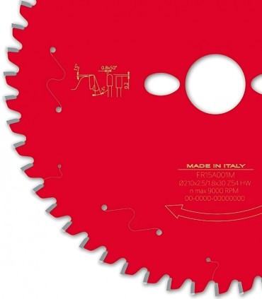 اره دیسکی الماسه آلومینیوم 210x2.5/1.8x30 Z54 فرود  - FR15A001M