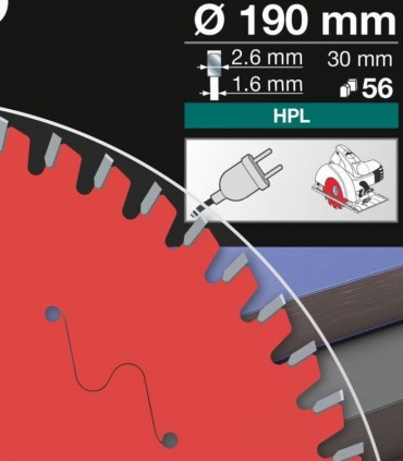 تیغ اره دیسکی برش اچ پی ال HPL فرود ایتالیا قطر 190 دندانه 56