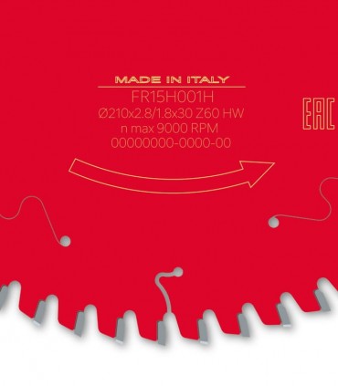 تیغ اره دیسکی برش اچ پی ال HPL فرود ایتالیا قطر 210 دندانه 60