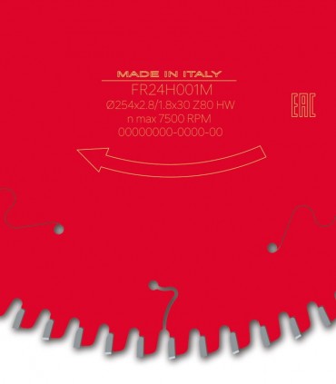 تیغ اره دیسکی الماسه برش اچ پی ال و کورین فرود ایتالیا قطر 254 دندانه 80 - FR24H001M