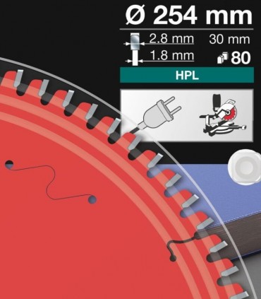 تیغ اره دیسکی الماسه برش اچ پی ال و کورین فرود ایتالیا قطر 254 دندانه 80 - FR24H001M