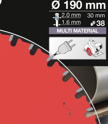 تیغ اره دیسکی الماسه آهن بر قطر 190 دندانه 38 فرود ایتالیا - FR13M001H