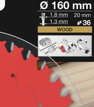 تیغ اره دیسکی الماسه چوب بر قطر 160 دندانه 36 فرود ایتالیا - FR06W004H