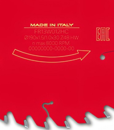 تیغ اره دیسکی الماسه نازک بر قطر 190 دندانه 48 فرود ایتالیا - FR13W012HC