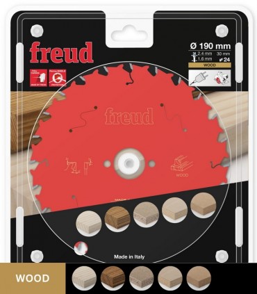 تیغ اره دیسکی الماسه دندانه درشت چوب بر فرود ایتالیا قطر 190 دندانه 24 - FR13W006H