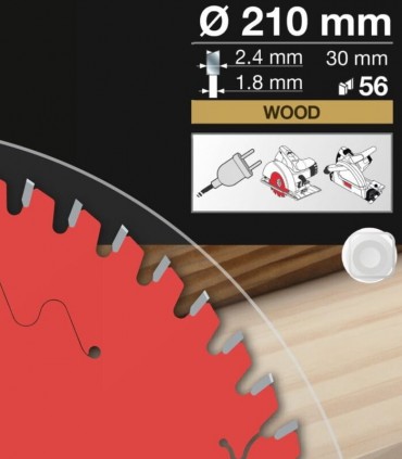 تیغ اره دیسکی الماسه قطر 210 دندانه ریز 56 فرود ایتالیا - FR15W002H