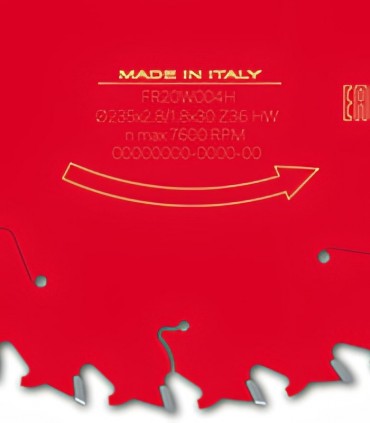 تیغ اره دیسکی الماسه چوب بری قطر 235 دندانه 36 فرود ایتالیا - FR20W004H