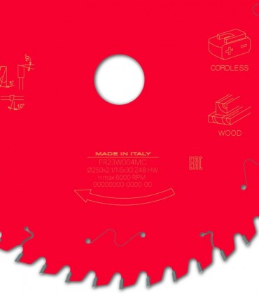 تیغ اره دیسکی الماسه چوب بر 25 سانت دندانه 48 فرود ایتالیا - FR23W004MC