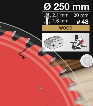 تیغ اره دیسکی الماسه چوب بر 25 سانت دندانه 48 فرود ایتالیا - FR23W004MC