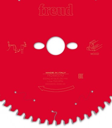 تیغ اره دیسکی الماسه چوب بر قطر 254 دندانه 60 فرود ایتالیا - FR24W001M