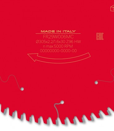 تیغ اره دیسکی الماسه چوب بر قطر 305 دندانه 96 فرود ایتالیا - FR29W006MC