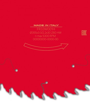تیغ اره دیسکی الماسه چوب بر قطر 355 دندانه 60 فرود ایتالیا - FR33W001H