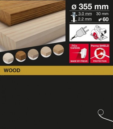 تیغ اره دیسکی الماسه چوب بر قطر 355 دندانه 60 فرود ایتالیا - FR33W001H