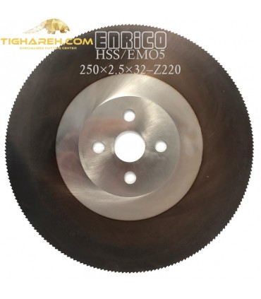 تیغ اره دیسکی HSS/EMO5  فولاد و استیل بر ENRICO - 250×2.5×32-Z220