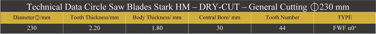 مشخصات فنی تیغ اره دیسکی الماسه پرتابل جنرال قطر 150 استارک STARK