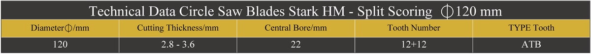 مشخصات فنی تیغ اره های دیسکی الماسه خط زن دو تکه استارک STARK قطر 120 سوراخ وسط 22