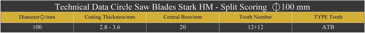 مشخصات فنی تیغ اره های دیسکی الماسه خط زن دو تکه استارک STARK قطر 100
